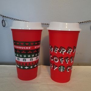 Starbucks 2019 and 2020 Holiday Red Cups